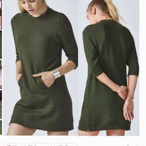 olive green sweatshirt dress